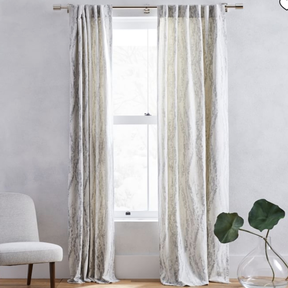 Qty 10 West Elm Bark Texture Jacquard Curtains 96"